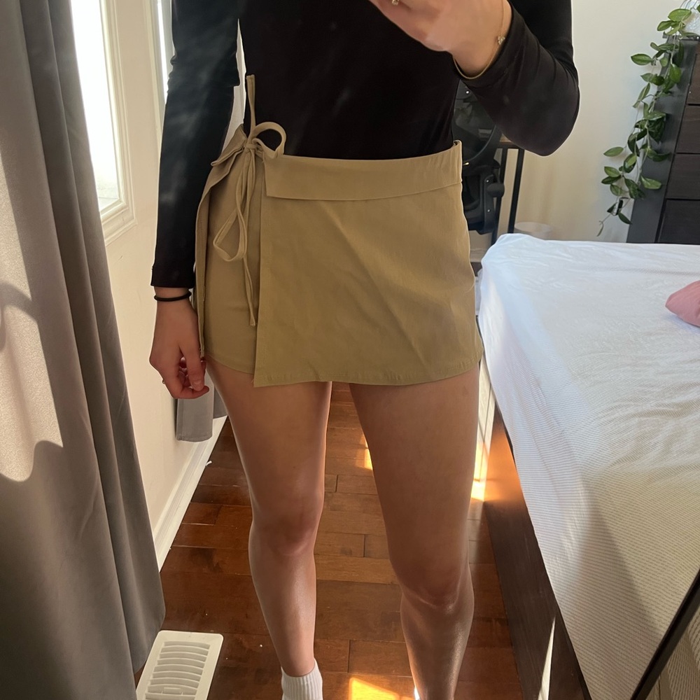 Tan Wrap Skort